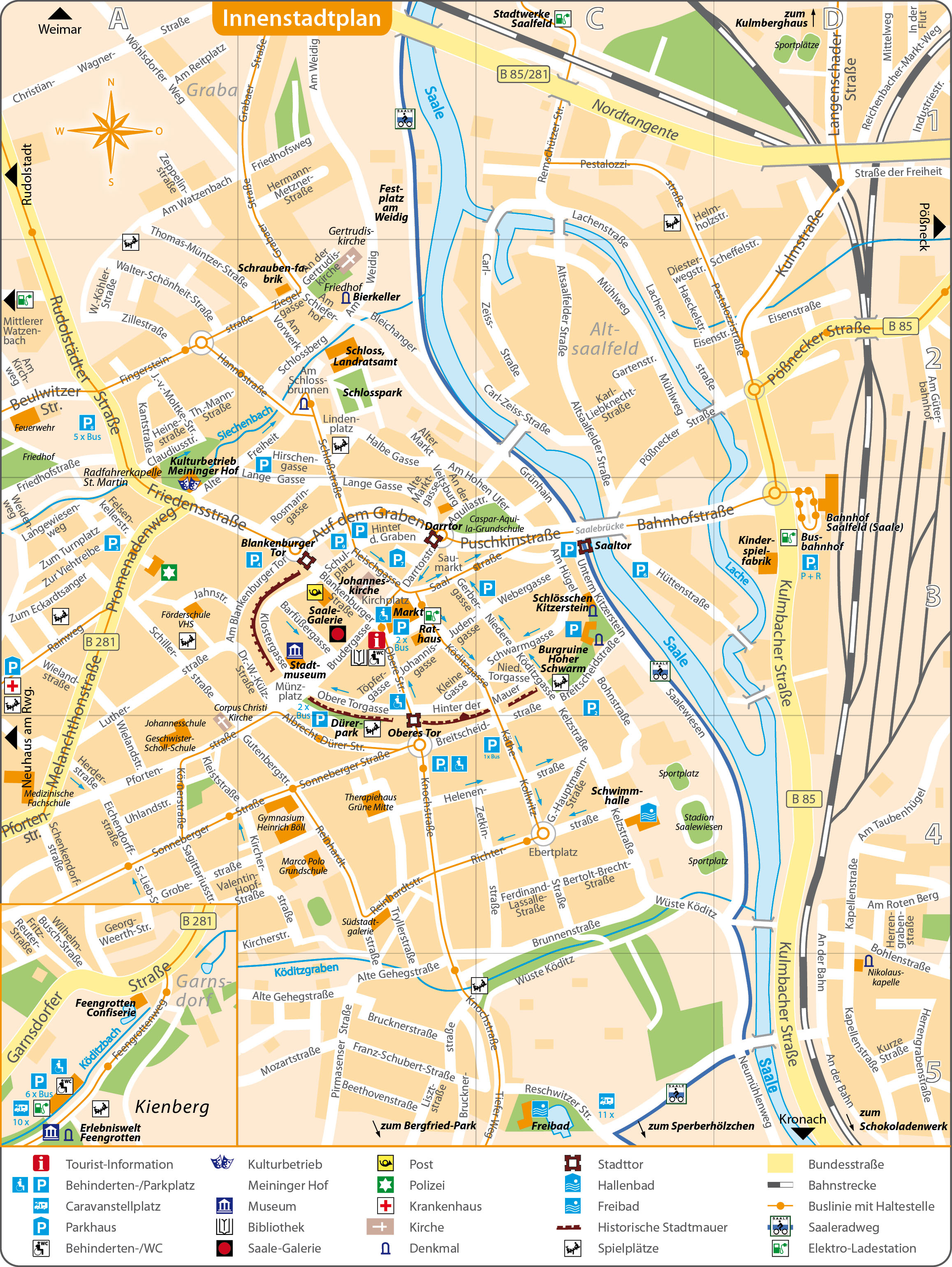 Stadtplan Saalfeld